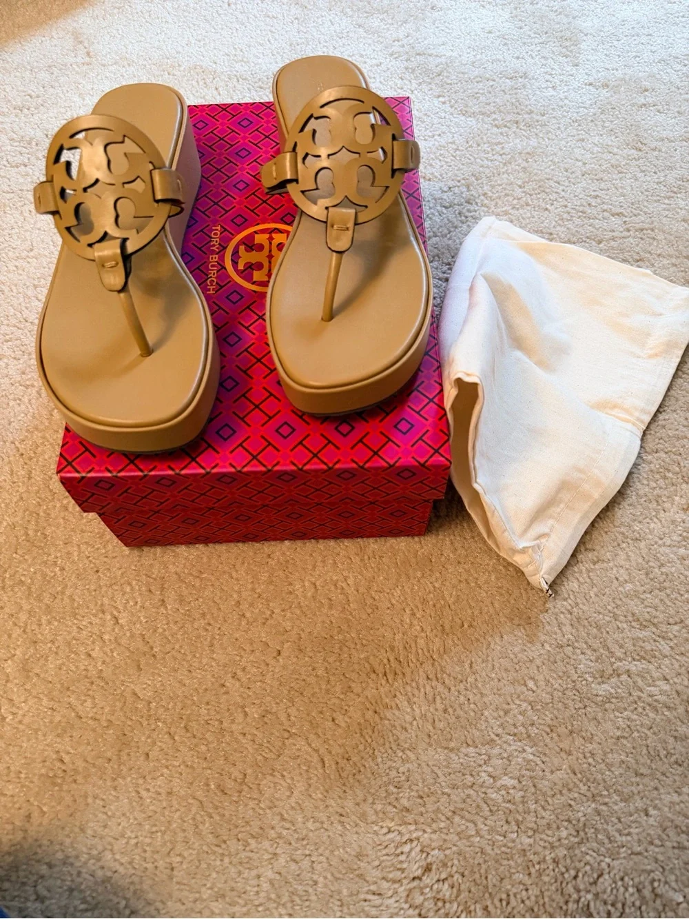 Tory Burch Miller Wedge Sandals 25mm - Size 9
